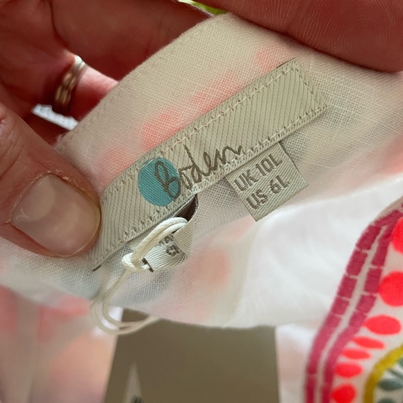 Boden White Linen Embroidered Swim Cover - Picture 7 of 12